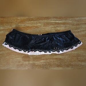 NWT Victoria's Secret Black and Pink Ruffle Mini Skirt Lingerie Size M/L